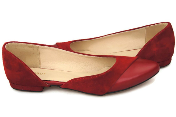 Obuwie Damskie Baleriny Czarne skóra naturalna Zamszowa 131 ElitaBut