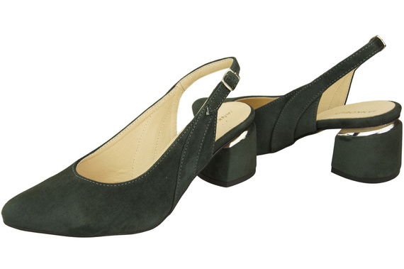 Sandały Damskie z Naturalnej Skóry Zamszowej Grafitowe Elegancja i Komfort 196 Z ElitaBut