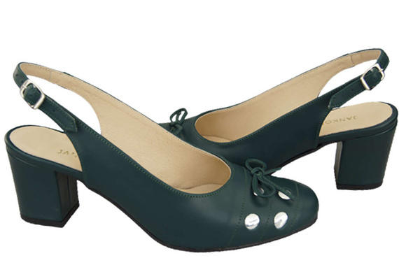 Obuwie Damskie Sandały Malachitowe Skóra Naturalna 167 ElitaBut