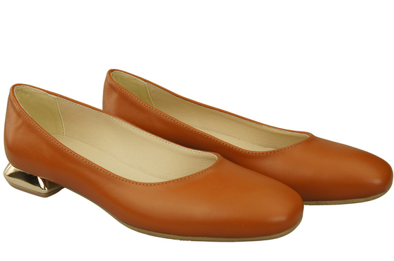 Flat Women's Shoes Pumps Decorative Heel Natural Leather 209 ElitaBut