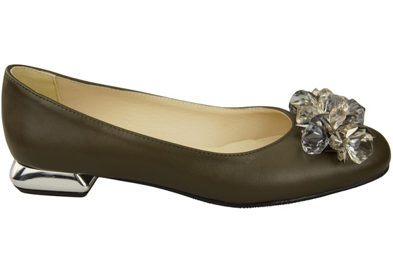 Women's Pumps with Crystals Flat Natural Leather 216 ElitaBut