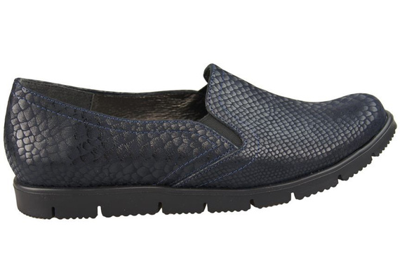 Obuwie Półbuty Damskie skóra naturalna Granat Łuska 929 ElitaBut