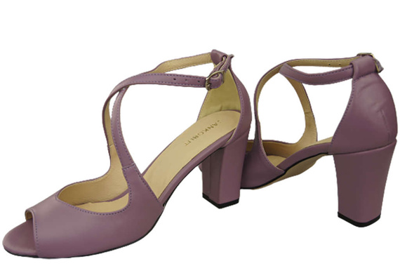Obuwie Damskie Sandały Lila Skóra Naturalna 186 ElitaBut
