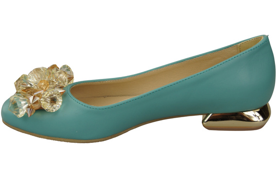Women's Pumps with Crystals Flat Natural Leather 216 ElitaBut