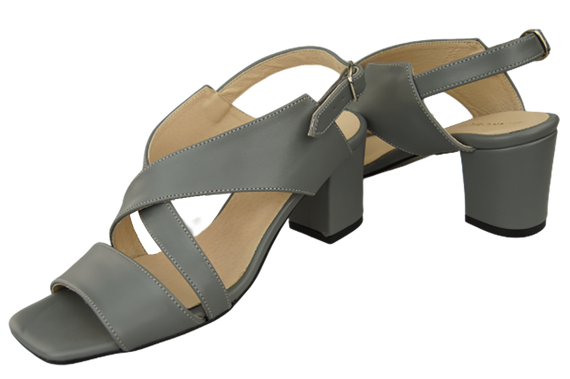 Obuwie Damskie Sandały Popielate Skóra Naturalna 149 ElitaBut