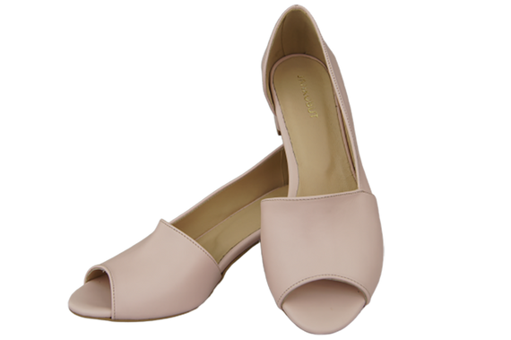 Obuwie Damskie Sandały Róż Pudrowy Skóra Naturalna 147 ElitaBut