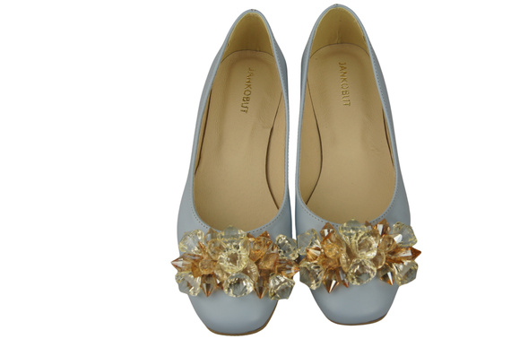 Women's Pumps with Crystals Flat Natural Leather 216 ElitaBut