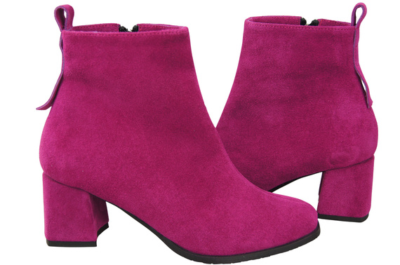 Women’s ankle boots in genuine suede leather, stable block heel, with zipper – 224 ElitaBut