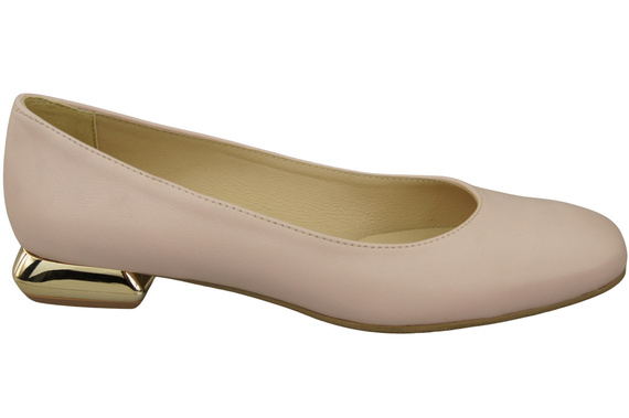 Flat Women's Shoes Pumps Decorative Heel Natural Leather 209 ElitaBut