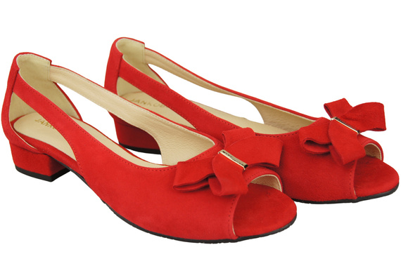 Obuwie Sandały Damskie Czerwone Skóra Naturalna Zamszowa 994 Z Połączenie Stylu i Komfortu ElitaBut