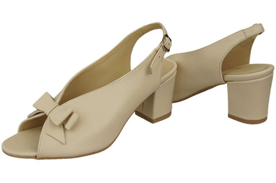 Obuwie Damskie Sandały Beżowe skóra naturalna Licowa 148 L ElitaBut