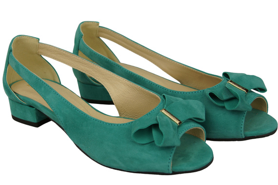 Obuwie Sandały Damskie Turkusowe Skóra Naturalna Zamszowa 994 Z Połączenie Stylu i Komfortu ElitaBut