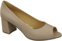 Obuwie Damskie Czółenka PEEP TOE Cappuccino Jasne Skóra naturalna z Powleczonym Obcasem 192 ElitaBut