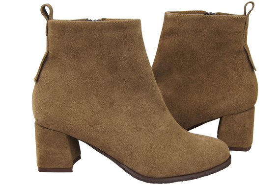 Women’s ankle boots in genuine suede leather, stable block heel, with zipper – 224 ElitaBut