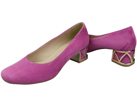 Comfortable Women's Shoes Pumps with Decorative Heel Natural Suede Leather 219 From ElitaBut