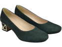 Comfortable Women's Shoes Pumps with Decorative Heel Natural Suede Leather 219 From ElitaBut