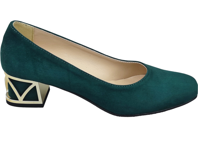 Comfortable Women's Shoes Pumps with Decorative Heel Natural Suede Leather 219 From ElitaBut