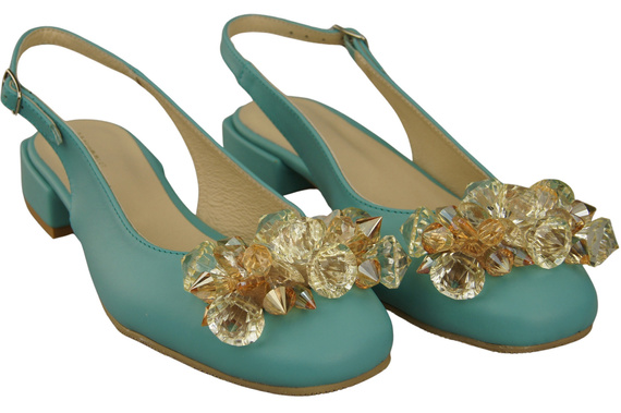 Women's Shoes Sandals with Crystals Natural Leather 215 ElitaBut