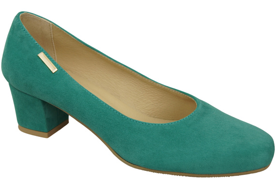 Wygodne Obuwie Damskie Czółenka Turkusowe Skóra naturalna Zamszowej 172 Z  ElitaBut