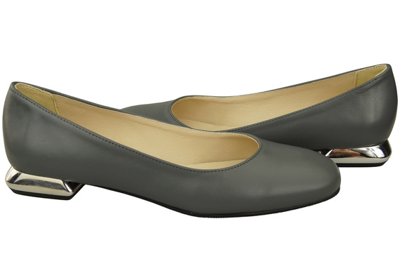 Flat Women's Shoes Pumps Decorative Heel Natural Leather 209 ElitaBut