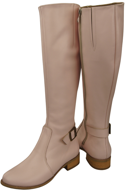 Women’s leather boots, lined officer boots, flat 225 ElitaBut