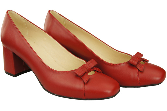 Women's Pumps with a Bow, Natural Leather and Low Heel 203 ElitaBut