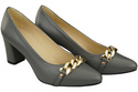 Classic Women's  Pumps Shoes made of Natural Leather with a Gold Decorative Chain 200 ElitaBut