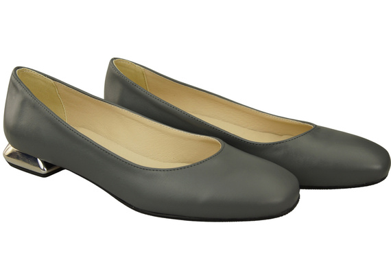 Flat Women's Shoes Pumps Decorative Heel Natural Leather 209 ElitaBut