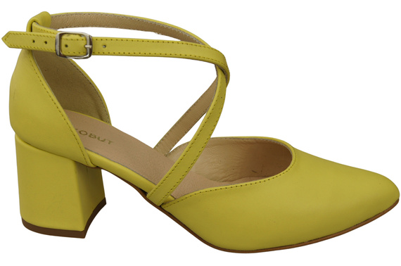 Elegant Leather Sandals with Open Sides on a Stable Heel 218 ElitaBut