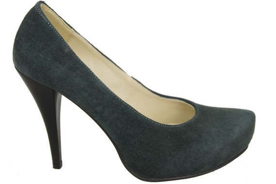 Obuwie Damskie Czółenka Grafit Skóra naturalna Zamszowa 644 ElitaBut