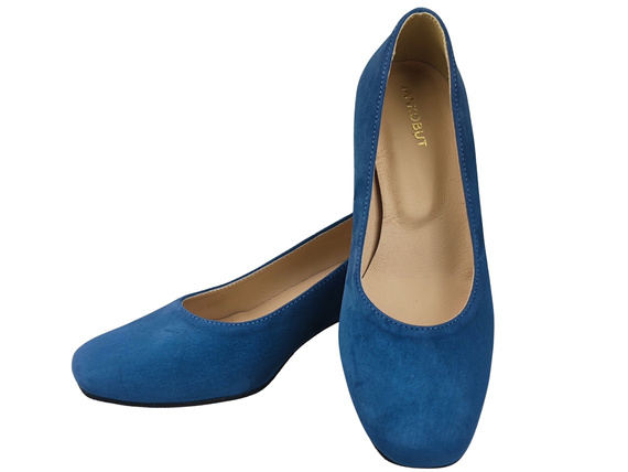 Comfortable Women's Shoes Pumps with Decorative Heel Natural Suede Leather 219 From ElitaBut