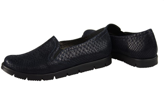 Obuwie Półbuty Damskie skóra naturalna Granat Łuska 929 ElitaBut