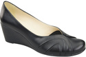 Women's Black Natural Leather Wedge Pumps 828 ElitaBut
