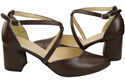 Elegant Leather Sandals with Open Sides on a Stable Heel 218 ElitaBut