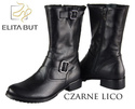 Obuwie Kozaki Damskie skóra naturalna Czarne 743 ElitaBut