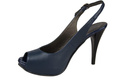 Obuwie Damskie Sandały skóra naturalna Granatowe 912 ElitaBut