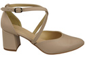 Elegant Leather Sandals with Open Sides on a Stable Heel 218 ElitaBut