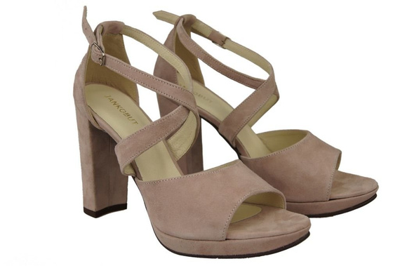 Obuwie Damskie Sandały Róż skóra naturalna Zamszowa 114 ElitaBut