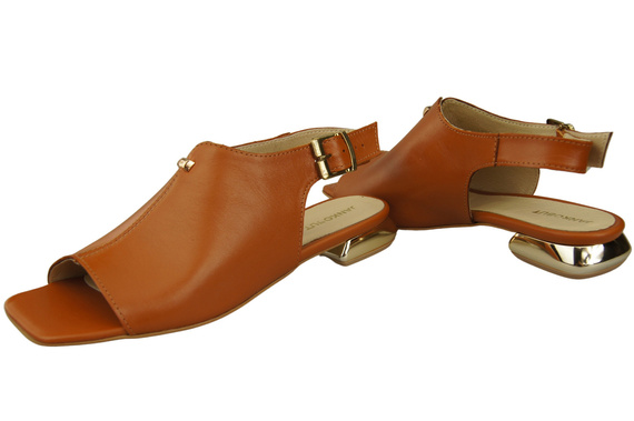 Comfortable Women's Shoes Sandals Flat Gold Heel Natural Leather 207 ElitaBut