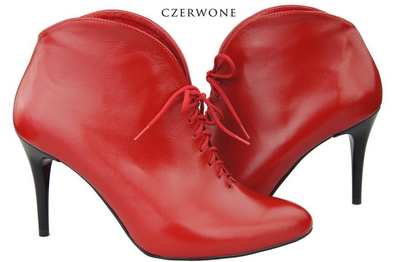 Obuwie Botki Damskie Wiosna / Jesień skóra naturalna Czerwone 955 ElitaBut