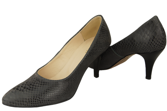 Obuwie Damskie Czółenka Popielate Motyw Węża Skóra naturalna 150 ElitaBut