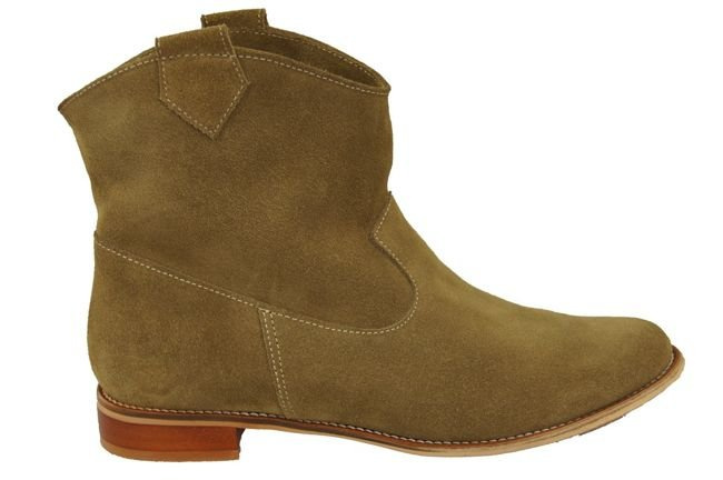 Obuwie Botki Damskie Oliwka Wiosna / Jesień skóra naturalna welurowa 132 L ElitaBut