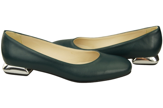 Flat Women's Shoes Pumps Decorative Heel Natural Leather 209 ElitaBut