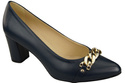 Classic Women's  Pumps Shoes made of Natural Leather with a Gold Decorative Chain 200 ElitaBut