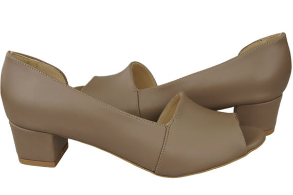 Obuwie Damskie Sandały Cappuccino Skóra Naturalna 147 ElitaBut