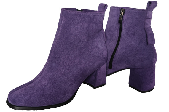 Women’s ankle boots in genuine suede leather, stable block heel, with zipper – 224 ElitaBut