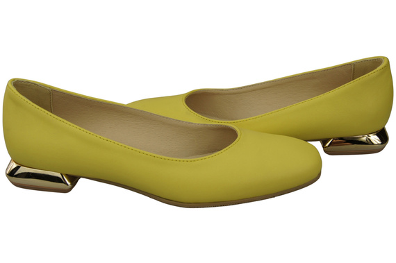 Flat Women's Shoes Pumps Decorative Heel Natural Leather 209 ElitaBut