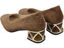 Comfortable Women's Shoes Pumps with Decorative Heel Natural Suede Leather 219 From ElitaBut