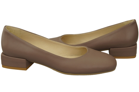 Comfortable Women's Shoes Flat Pumps, Natural Leather 204 ElitaBut