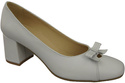 Women's Pumps with a Bow, Natural Leather and Low Heel 203 ElitaBut